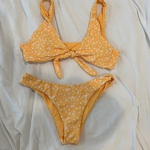 Yellow tie bikini